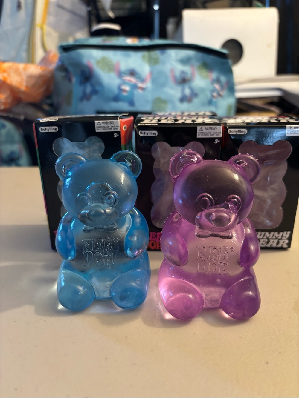 Blue & Pink Gummy Bear Squishy Toy Set